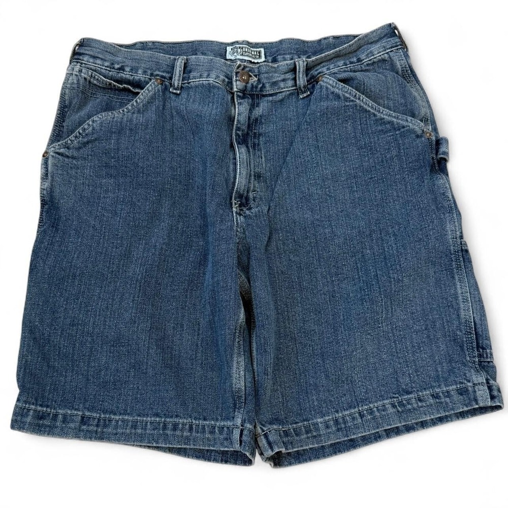Vintage Route 66 Blue Carpenter Jean Shorts Men's 36x10 Skater Denim Jorts Y2K